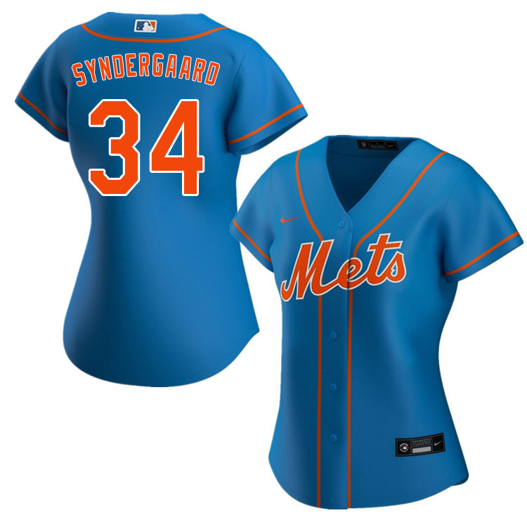Nike Women #34 Noah Syndergaard New York Mets Baseball Jerseys Sale-Blue